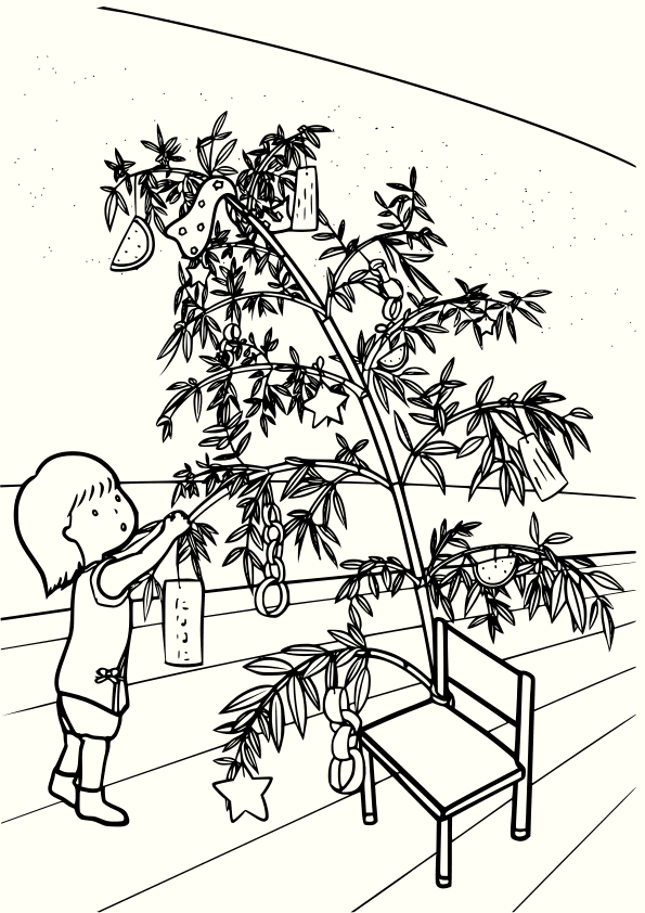 Tanabata- free coloring pages for kids