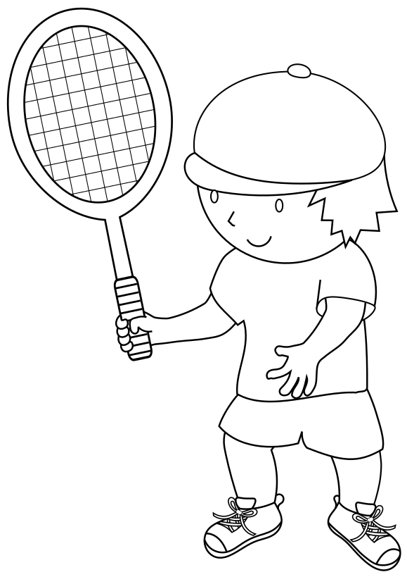 テニスプレイヤーの塗り絵