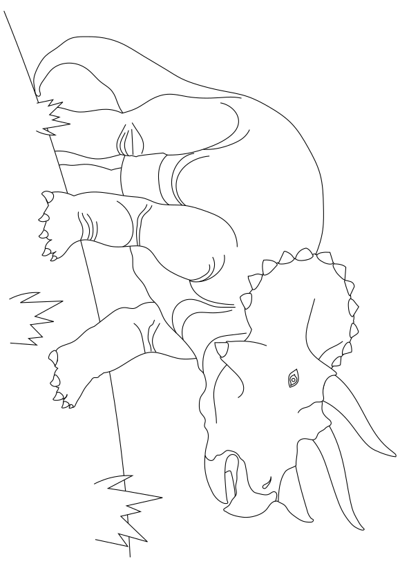 Triceratops (Real) free coloring pages for kids