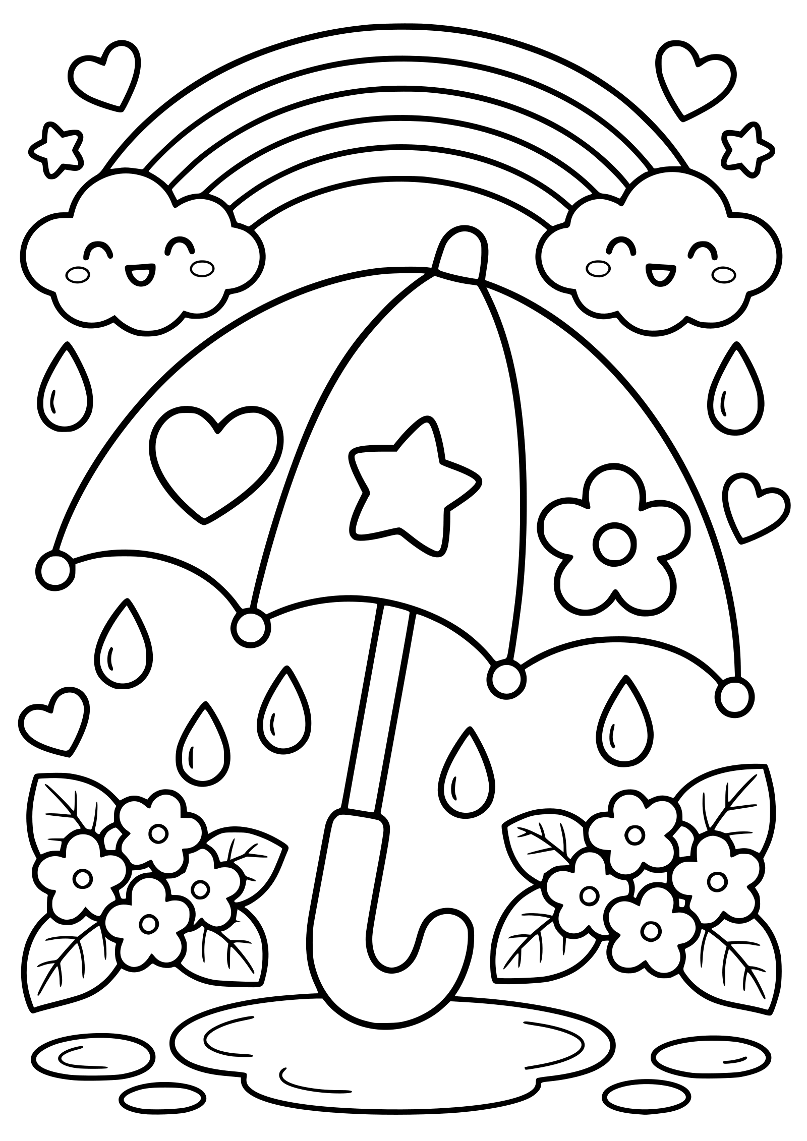 Umbrella 3 free coloring pages for kids