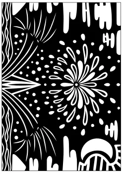 今週のランキングに入った花火9の塗り絵です