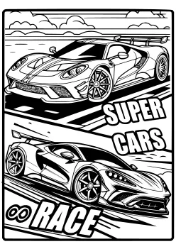 今週のランキングに入ったスーパーカーの塗り絵です
