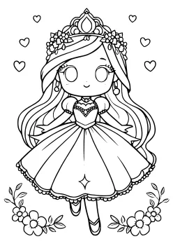 今週のランキングに入ったお花のプリンセス 3の塗り絵です