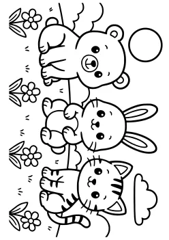 今週のランキングに入った動物4の塗り絵です
