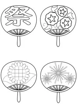 今週のランキングに入ったうちわの塗り絵です