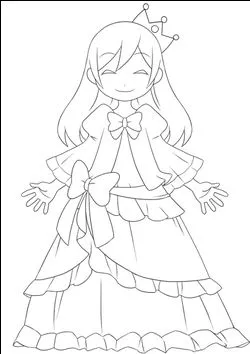 今週のランキングに入ったプレミアム3ドレス姿のプリンセスの塗り絵です
