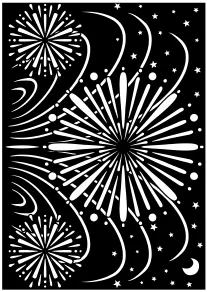 今週のランキングに入った花火7の塗り絵です