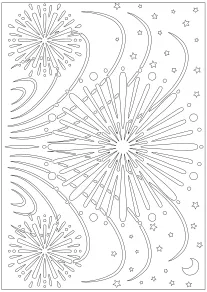今週のランキングに入った花火8の塗り絵です