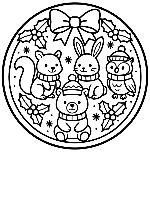 Winter Animals free coloring pages for kids