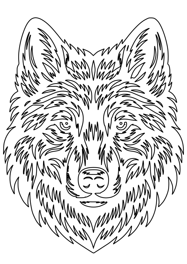 Wolf Face free coloring pages for kids
